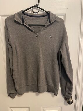 Vineyard Vines Gray Half-Zip Pullover Sweatshirt